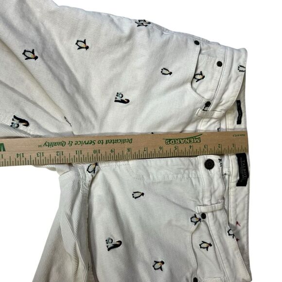 Talbots Penguin Novelty Flawless Five Pocket Slim Ankle Cream Corduroy Pants 8p - Picture 12 of 15